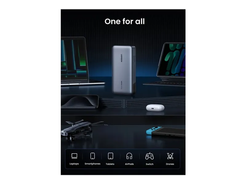 Alternativ bild 0 för UGREEN 145W Two-way Fast Charging PowerBank - Grey - 25000 mAh