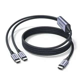 Produktfoto för UGREEN 2-i-1 USB-C till USB-C kabel 140W, 2m