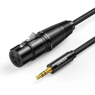 Produktfoto för Ugreen 20763, XLR, Hunstik, 3.5mm, Hanstik, 1 m, Sort