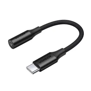 Produktfoto för Ugreen 3,5 mm Mini Jack till USB-C hörlursadapter, 10 cm - Svart