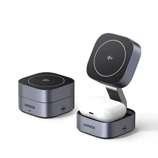 Produktfoto för UGREEN 3-In-1 Magsafe To Qi2 Wireless Charger For