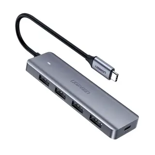 Produktfoto för UGREEN 4-in-1 USB C Hub USB Hub - 4 porte - Silver