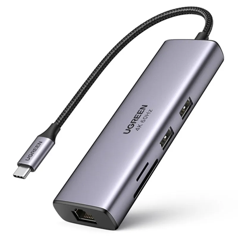 Alternativ bild 0 för UGREEN 7-i-1 USB-C-adapter till USB-A/HDMI/SD/TF/PD/Ethernet RJ45