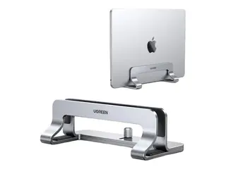 Produktfoto för Ugreen Aluminium vertikalt stativ för 2 bärbara/surfplattor - Silver