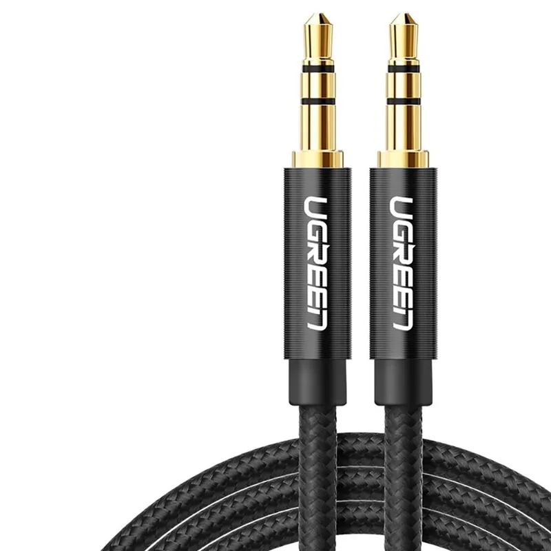 Alternativ bild 0 för Ugreen AUX mini jack 3,5 mm hane till hane kabel, 2m - Svart