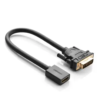 Produktfoto för Ugreen DVI (hane) till HDMI (hona) adapterkabel, 0,15 m - svart