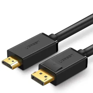 Produktfoto för Ugreen enkelriktad DisplayPort till HDMI-kabel 4K 30Hz, 32AWG, 1,5m - Svart