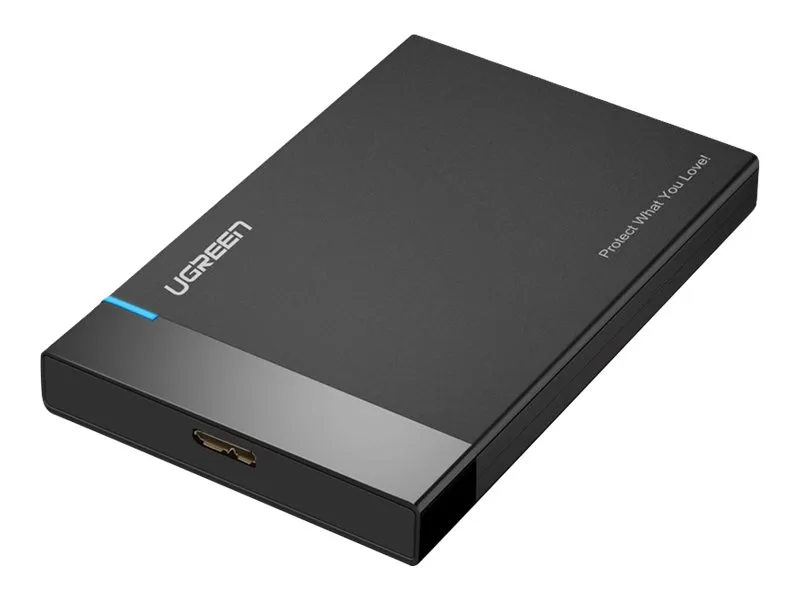 Alternativ bild 0 för Ugreen HDD SSD 2,5-tums SATA-diskhus med USB-A till mikro-USB-kabel, 5 Gbps, 0,5 m - Svart