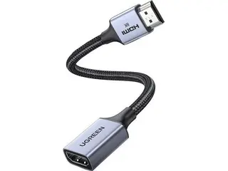 Produktfoto för Ugreen HDMI (hane) till HDMI (hona) 8K-kabel, 0,15 m - grå