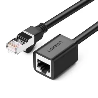 Produktfoto för Ugreen Internet/Ethernet Patchcord RJ45 F/UTP Cat6 förlängningsnätverkskabel, 1000Mbps, 1m - Svart