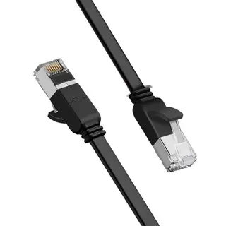 Produktfoto för Ugreen Internet/Ethernet platt nätverkskabel RJ45/Cat6, UTP, 1000Mbps, 5m - Svart