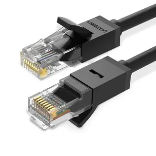 Produktfoto för Ugreen LAN Ethernet U/UTP Cat6 nätverkskabel, 1000Mbps, 15m - Svart
