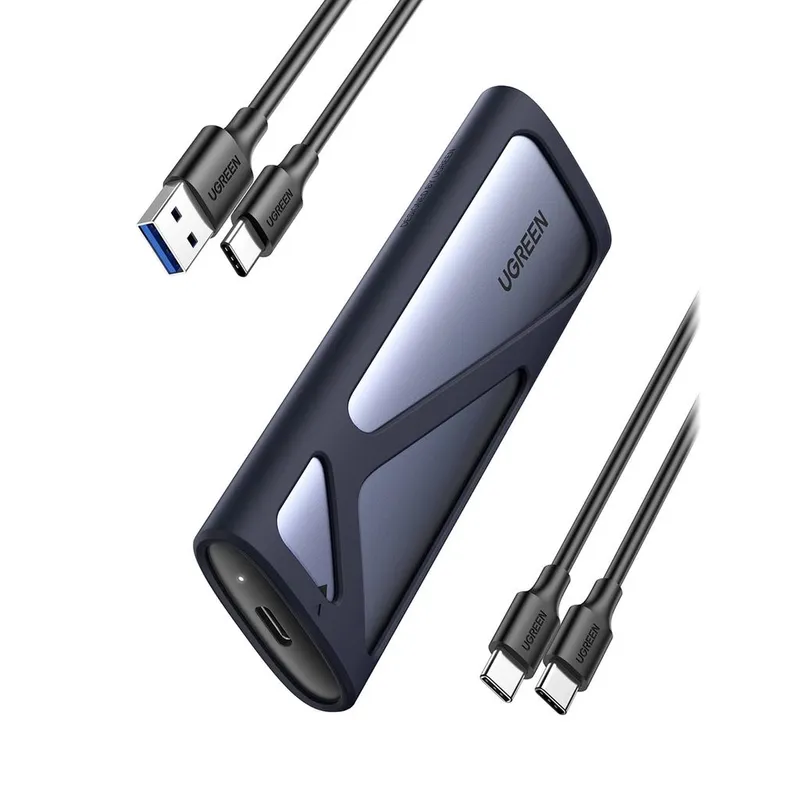 Alternativ bild 0 för UGREEN M.2 SATA/NVMe hårddiskhölje - Grå