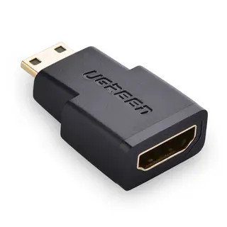 Produktfoto för Ugreen Mini HDMI (hane) till HDMI (hona) adapter - svart