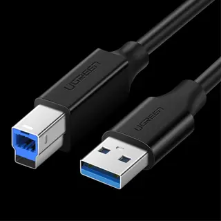 Produktfoto för Ugreen skrivarkabel USB-A till USB-B 5Gb/s, 2m - Svart