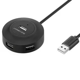 Produktfoto för UGREEN USB 2.0 Hub 4x USB-A, 1m - Svart