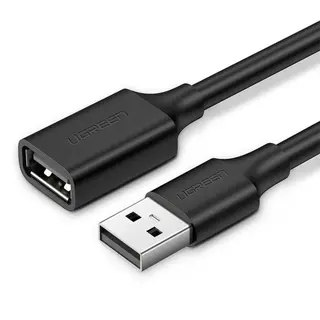 Produktfoto för UGREEN USB-A 2.0 hane till hona kabel, 2m - svart