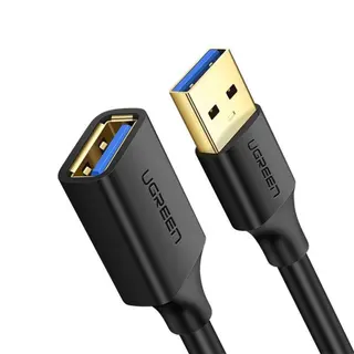 Produktfoto för Ugreen USB-A 3.0 (hona) till USB-A 3.0 (hane) förlängningskabel, 1,5 m - svart