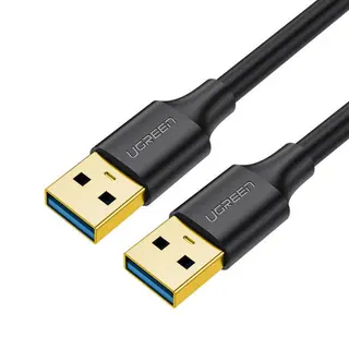 Produktfoto för Ugreen USB-A (hane) till USB-A (hane) 3.2 Gen 1, 1 m - Svart