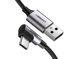 Produktfoto för UGREEN USB-A till vinklad USB-C-kabel, 1m - Space Grey