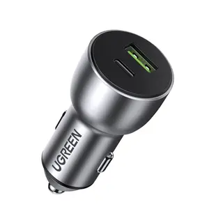 Produktfoto för Ugreen USB-A / USB-C Billaddare, QC 3.0, PD, 36W - Grå