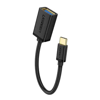 Produktfoto för Ugreen - USB-adapter - 24 pin USB-C (hane) till USB typ A (hona) - USB 3.0 OTG - 17 cm - svart