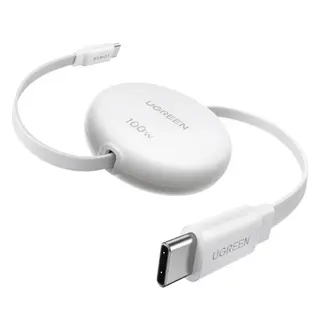 Produktfoto för UGREEN USB-C do USB-C PD snabbladdning utdragbar kabel 100W – Vit