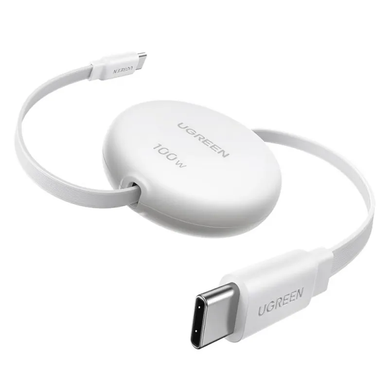 Alternativ bild 0 för UGREEN USB-C do USB-C PD snabbladdning utdragbar kabel 100W – Vit