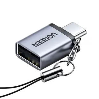 Produktfoto för UGREEN USB-C till USB-A 3.0 Adapter med rem - Grå