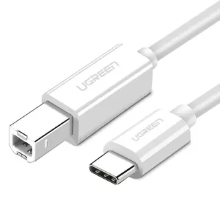 Produktfoto för Ugreen USB-C till USB-B 2.0 Skrivarkabel 1.5m - Vit