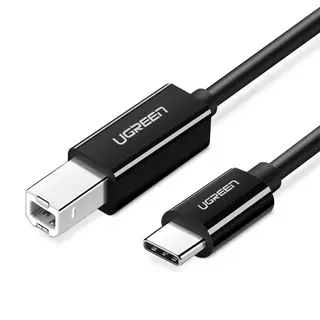 Produktfoto för Ugreen USB-C till USB-B 2.0 Skrivarkabel 2m - Svart