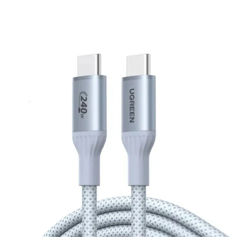 Alternativ bild 0 för UGREEN USB-C till USB-C PD snabbladdningskabel 240W, 1m – Silver/Vit