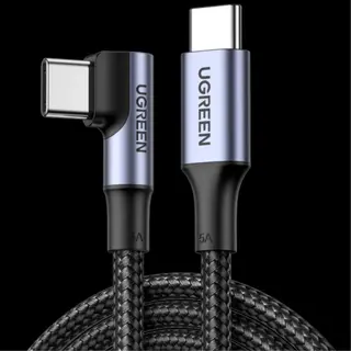 Produktfoto för UGREEN USB-C till vinklad USB-C-kabel, PD, 100W, 5A, 1m