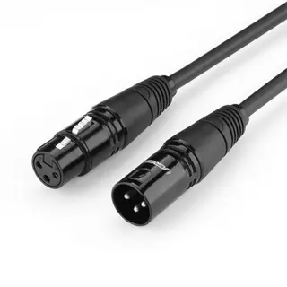 Produktfoto för UGREEN XLR hane till hona mikrofonförlängningsljudkabel, 3m - svart