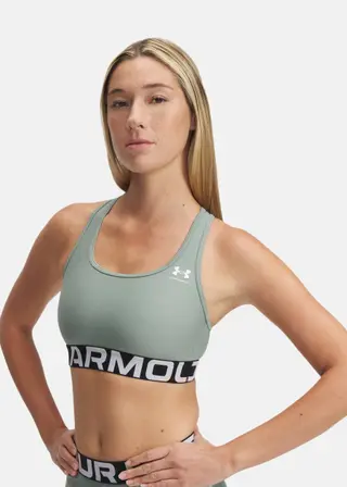 Produktfoto för Under Armour BH Mid Branded Sport Bra Grå polyester X-Large Dam