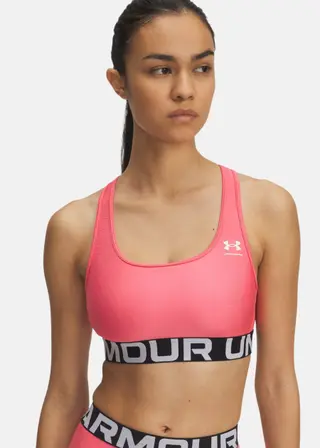 Produktfoto för Under Armour BH Mid Branded Sport Bra Rosa polyester X-Small Dam