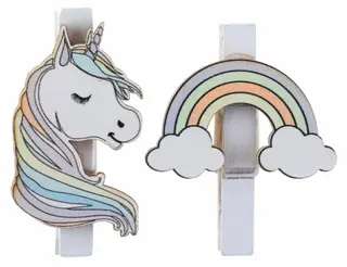 Produktfoto för Unicorn på tvättklämmor 6-pack