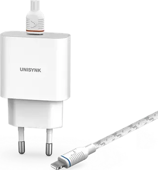 Produktfoto för UNISYNK® Laddare Vägg UNISYNK Lightning PD 20W 2m