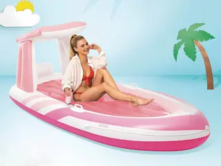 Produktfoto för Uppblåsbar Badmadrass Rosa Båt - Intex