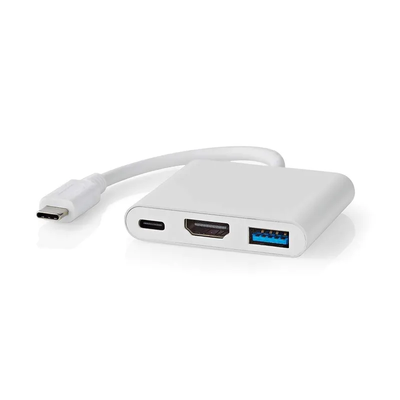 Bild 1 för USB Multi-Port Adapter, USB-C till HDMI / USB-A / USB-C, 0.1m - Vit
