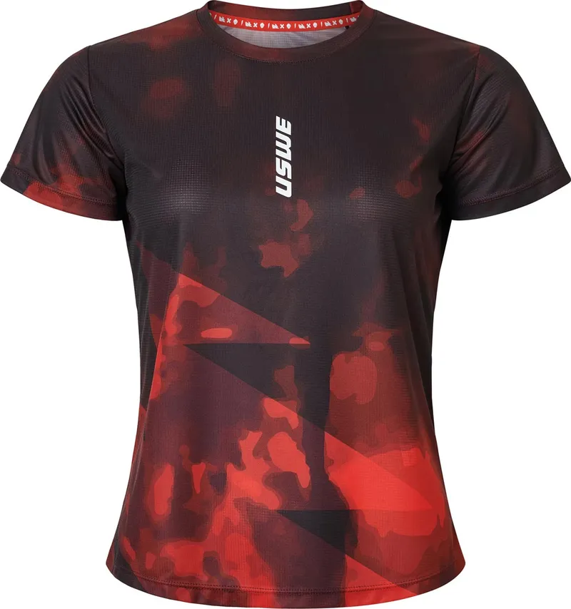 Bild 2 för USWE Dimma Trail RunningSS Tee Woman Flame Red