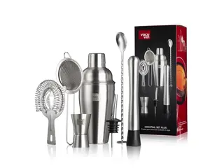 Produktfoto för Vacu Vin Cocktail Set 7tlig, Barsked, Fyracentilitersmått, Muddlare, Maracas, Rostfritt stål, Kina, 525 g, 105 mm, 95 mm
