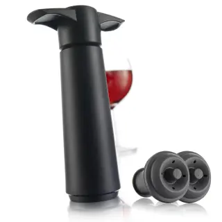 Produktfoto för Vacu Vin Wine Saver Vakuumpump med två stopper Svart