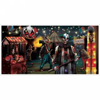 Produktfoto för Väggdekoration Blodig Cirkus Halloween 165x85cm