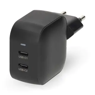 Produktfoto för Väggladdare | 35 W | GaN | PD3.0 | Snabbladdningsfunktion | 1,75 / 2,33 / 2,92 / 3,0 A | Antal utgångar: 2 | 2x USB-C™ | Automat