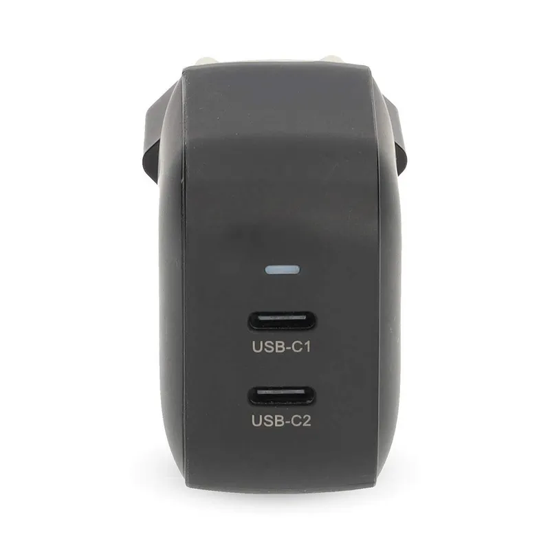 Bild 2 för Väggladdare | 45 W | GaN | PD3.0 | Snabbladdningsfunktion | 2,25 / 3,0 A | Antal utgångar: 2 | 2x USB-C™ | Automatiskt spännings