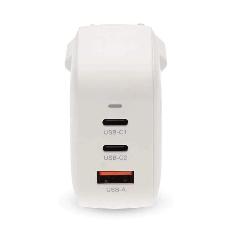 Bild 2 för Väggladdare | 70 W | GaN | PD3.0 | Snabbladdningsfunktion | 1,5 / 2,25 / 2,5 / 3,0 / 3,5 A | Antal utgångar: 3 | USB-A / 2x USB-