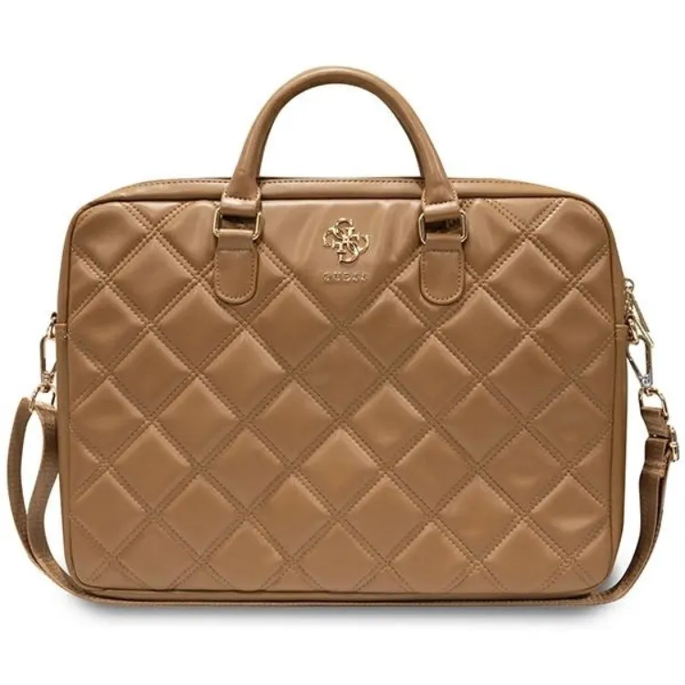 Alternativ bild 0 för Väska Guess PU Grained 4G Metallic Logo Datorväska 15/16 tum Brun