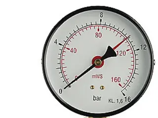 Produktfoto för Vandsøjlemåler Ø80, 0-6 mVS - Ø80, 1/2'' (ned), 0-6 mVS eller 0,6 bar og m/stilleviser