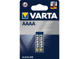Produktfoto för Varta 2x AAAA, Single-use battery, AAAA, Alkalisk, 1,5 V, 2 styck, Blå, Vit